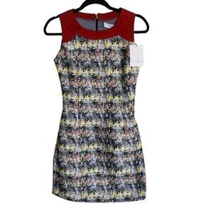 CAROLINA Herrera Sleeveless Sheath Dress, Black/White/Gray Size 2